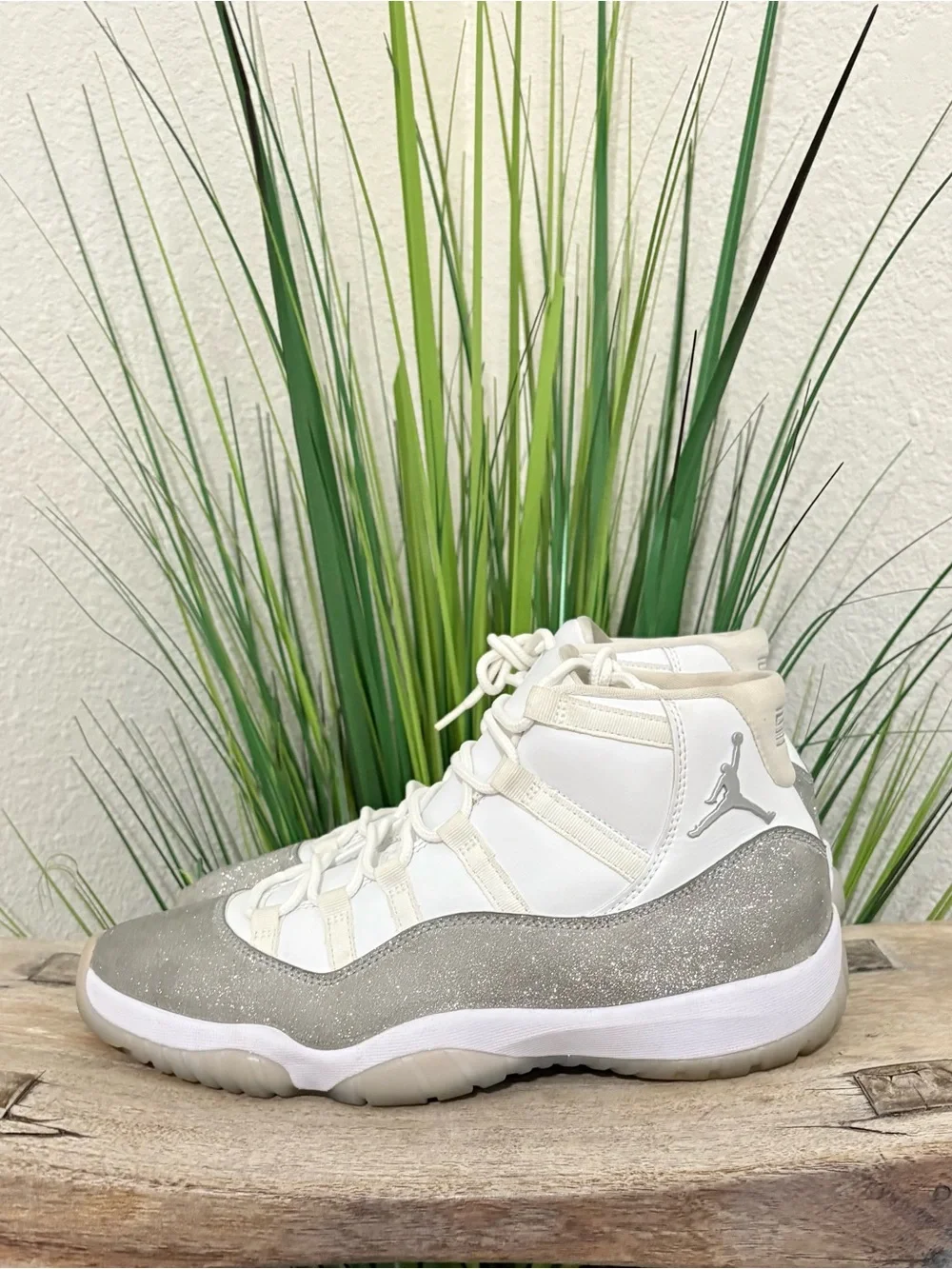 Jordan 11 White Metallic Basketball Sneakers